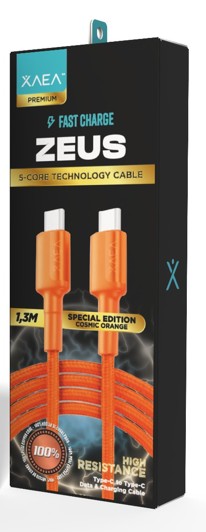 CABLE ZEUS TIPO C-C EDICION ESPECIAL MODX-00F2 - XAEA - NARANJA