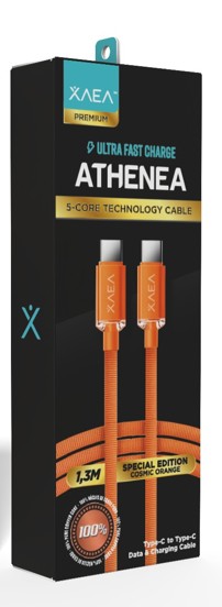 CABLE ATHENEA TIPO C-C EDICION ESPECIAL MODX-00F3 - XAEA - NARANJA