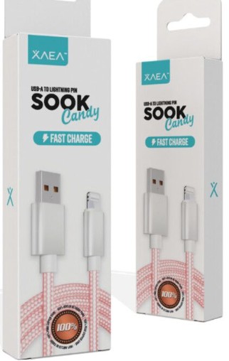 CABLE USB LIGHTNING MODX-092 - SOOK CANDY - XAEA - ROSA