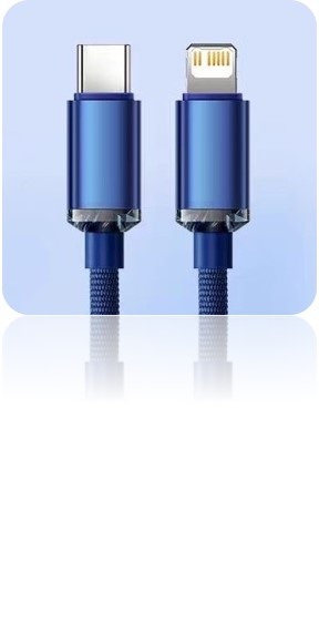 CABLE TIPO C - LIGHTNING MODX-098 - ATHENEA - XAEA - AZUL METAL