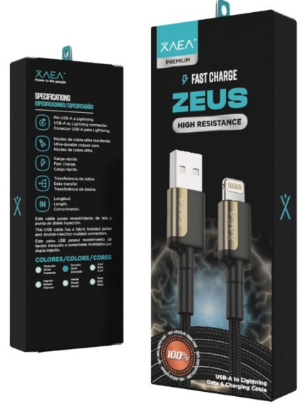CABLE USB LIGHTNING MODX-104C - ZEUS - XAEA - DORADO
