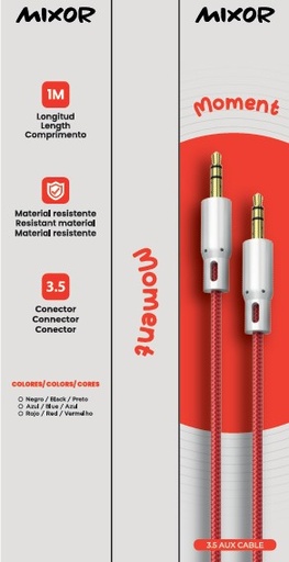 [CABM01B0324] AUX CABLE 3,5 MODM-B03 - MOMENTO - MIXOR - BLACK