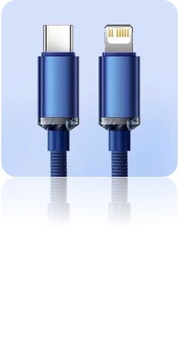 [CABX0609812] CABLE TIPO C - LIGHTNING MODX-098 - ATHENEA - XAEA - AZUL METAL