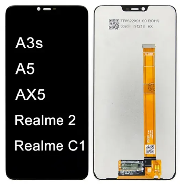 [9720] PANTALLA COMPLETA O A3S, OPPO A5 (2018), AX5, A12e, REALME 2, RE C1 - CPH1809, CPH1851 ORIG NEGRO