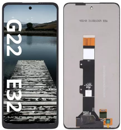 [9958] PANTALLA COMPLETA M MOTO G22 / E32 / E32s / E22s (2022) SIN MARCO ORIG NEGRO